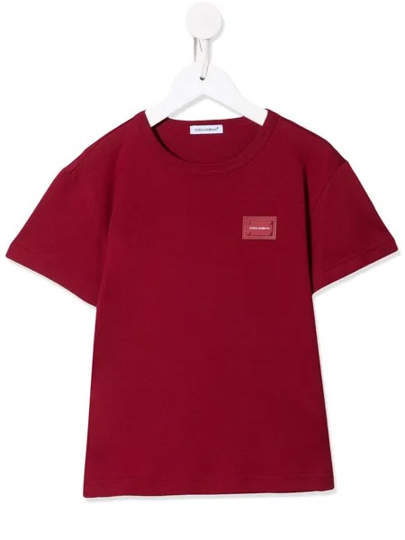 Dolce & Gabbana Kids футболка с круглым вырезом и нашивкой-логотипом