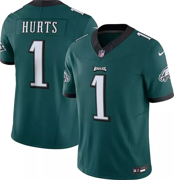 Мужские кроссовки Nike Philadelphia Eagles Jalen Hurts #1 Vapor F.U.S.E. Ограниченная зеленая майка