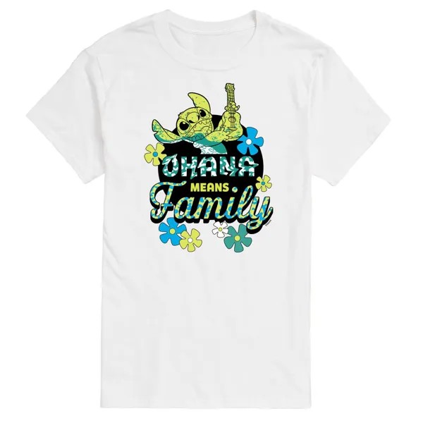Футболка's Lilo & Stitch Big & Tall Ohana Means Family с цветком Disney, белый