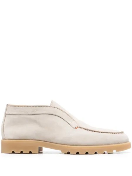 Santoni лоферы с миндалевидным носком, нейтральный цвет