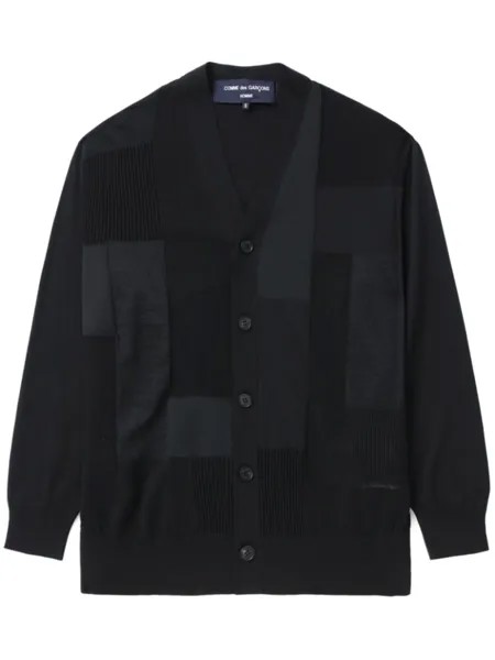 Comme des Garçons Homme кардиган в технике пэчворк, черный