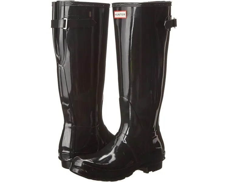 Ботинки Hunter Original Back Adjustable Gloss Rain Boots, черный