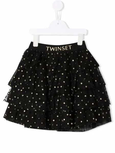 TWINSET Kids пышная юбка в горох