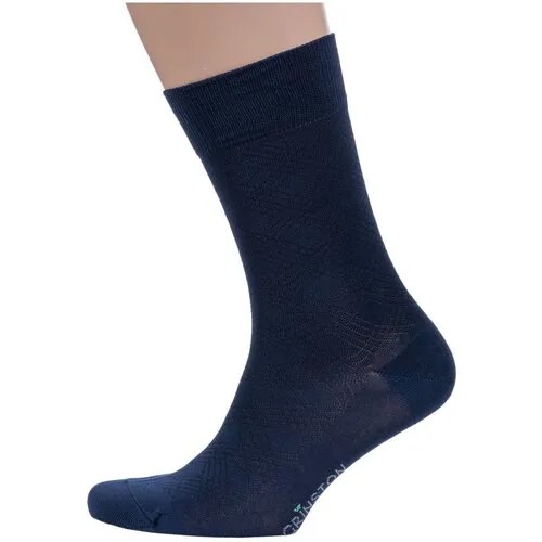 Мужские носки из мерсеризованного хлопка Grinston socks (PINGONS) синие, размер 29