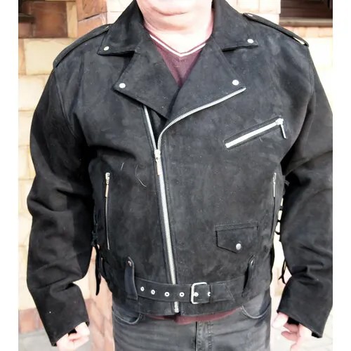 Кожаная куртка  РОК косуха, размер 3XL, черный