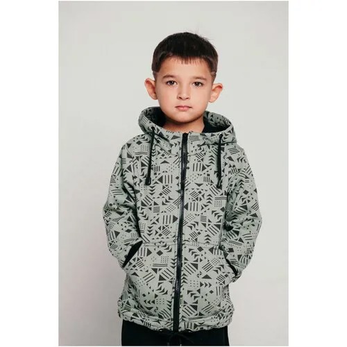 Толстовка DaEl kids, размер 104, хаки, черный