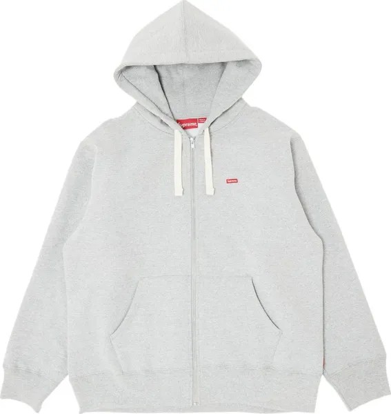 Толстовка Supreme Small Box Drawcord Zip Up Hooded Sweatshirt 'Heather Grey', серый