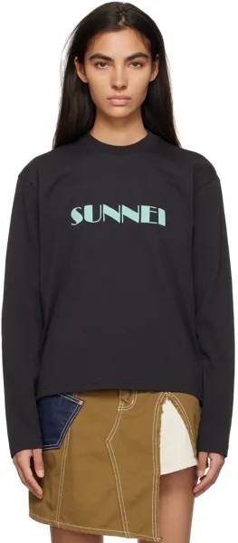 Эксклюзивная черная футболка с длинным рукавом SSENSE SUNNEI