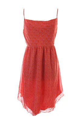 Rachel Rachel Roy Новое красное платье трапециевидной формы без рукавов с v-образным вырезом и принтом L $ 119