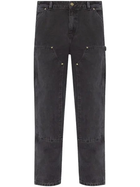 Carhartt WIP хлопковые джинсы с заплатками, черный