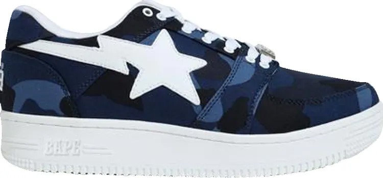 Кроссовки Bapesta Canvas Low Navy Camo, синий