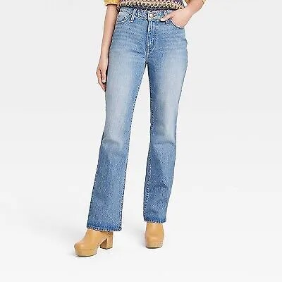 Женские винтажные джинсы Bootcut с высокой посадкой - универсальная резьба индиго 8