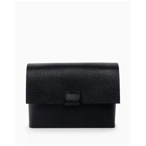 Divalli Женская поясная сумка из натуральной кожи черная A004 black grain Divalli