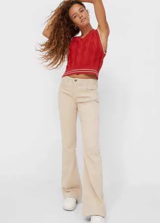 Stradivarius Жилет Из Трикотажа С Узором “Косы” Красный L