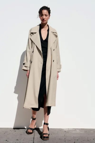 Плащ женский ZARA 08372061 бежевый XS (доставка из-за рубежа)