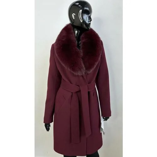 Пальто, размер 42, бордовый