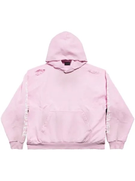Худи с эффектом потертости Balenciaga, розовый