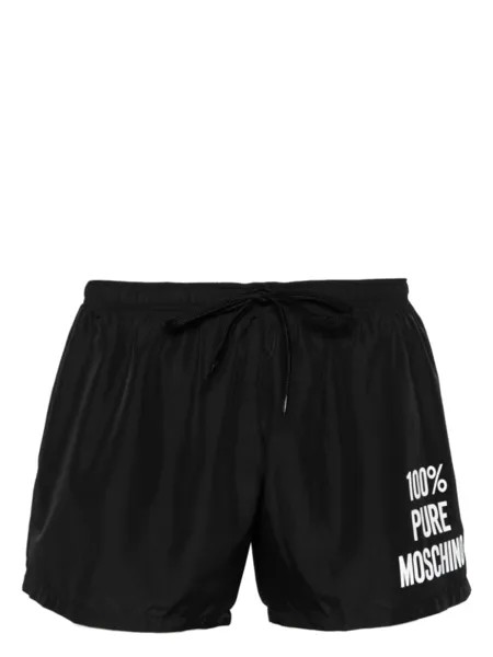Moschino плавки-шорты с логотипом, черный