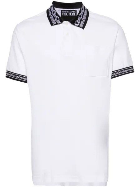 Versace Jeans Couture рубашка поло с контрастной отделкой, белый