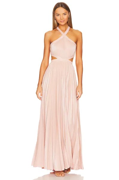 Платье BCBGMAXAZRIA Metallic Evening Gown, цвет Bare Pink