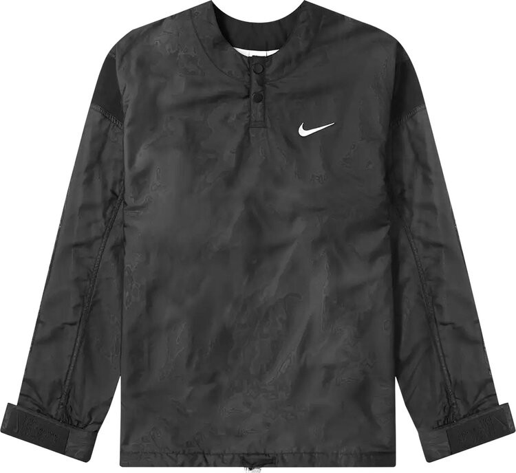 Лонгслив Nike x Fear of God Long Sleeve Henley Top 'Black/Light Bone', черный