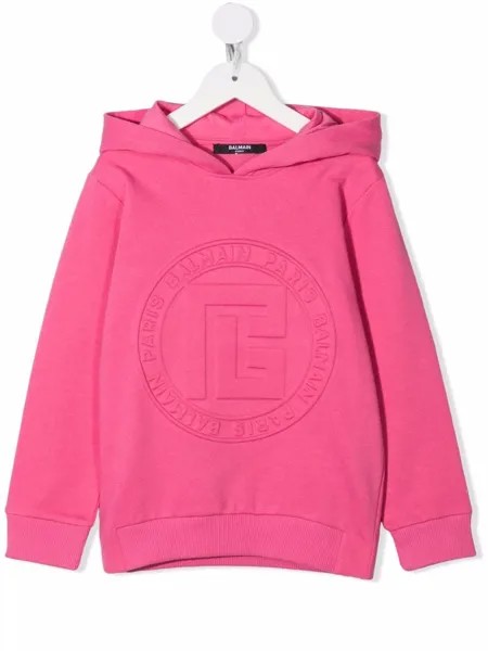 Balmain Kids худи с тисненым логотипом