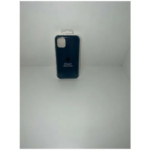 Силиконовый чехол с логотипом Apple на Айфон 11, темно-синий/ Чехол для iPhone 11
