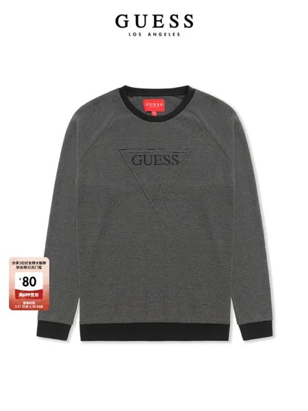 Пуловер мужской Guess с круглым вырезом, черный