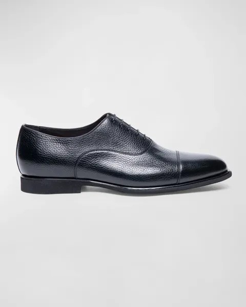 Мужские оксфорды из зерненой кожи Darian Santoni, цвет Black