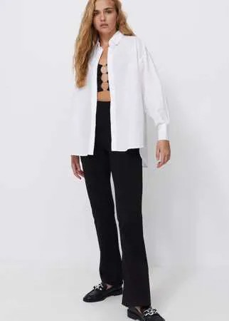 Stradivarius Рубашка В Стиле Бойфренд Белый L