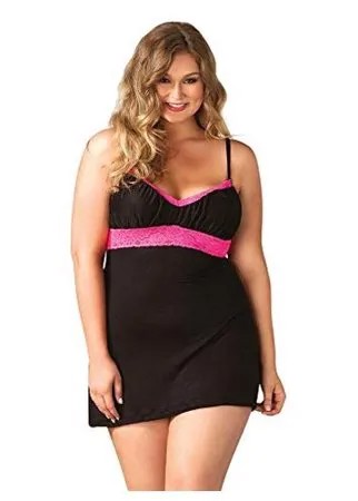 Leg Avenue Сорочка с завышенной талией Plus size nightie empire waist, черный , 3X-4X