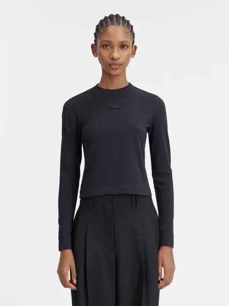Футболка с длинными рукавами и логотипом Grgrain Le Gr Grain Manches Longues Jacquemus, черный