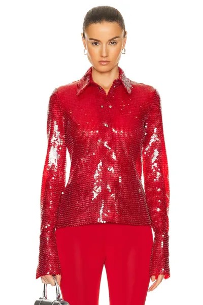 Рубашка David Koma Sequin, красный