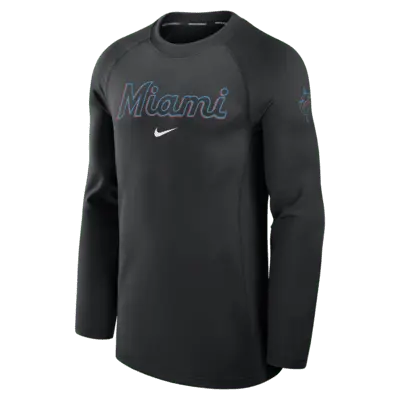 Лонгслив Nike Miami Marlins Authentic Collection Game Time, черный