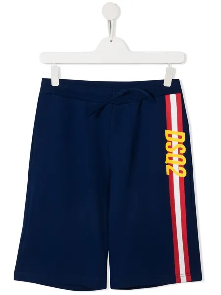 Dsquared2 Kids шорты с логотипом и контрастными полосками