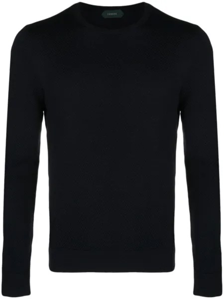 Zanone waffle-knit virgin-wool jumper, синий