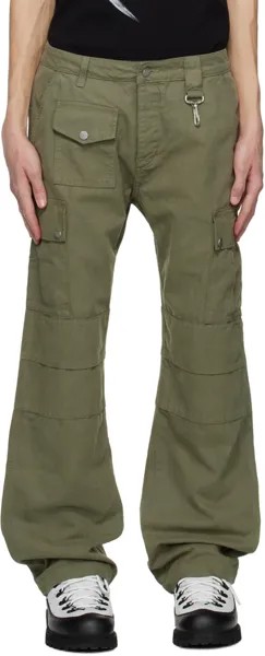 Зеленые брюки карго, окрашенные в готовой одежде Reese Cooper