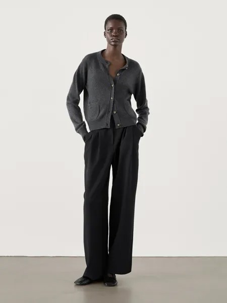 Кардиган из шерсти и кашемира с пуговицами Massimo Dutti, серый