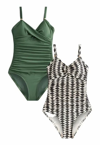Купальник 2 PACK TUMMY CONTROL Next, цвет khaki ecru geo