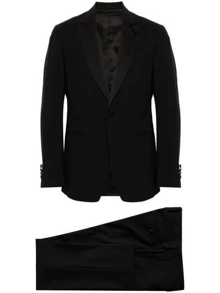 Lardini костюм из смесовой шерсти с однобортным пиджаком, черный
