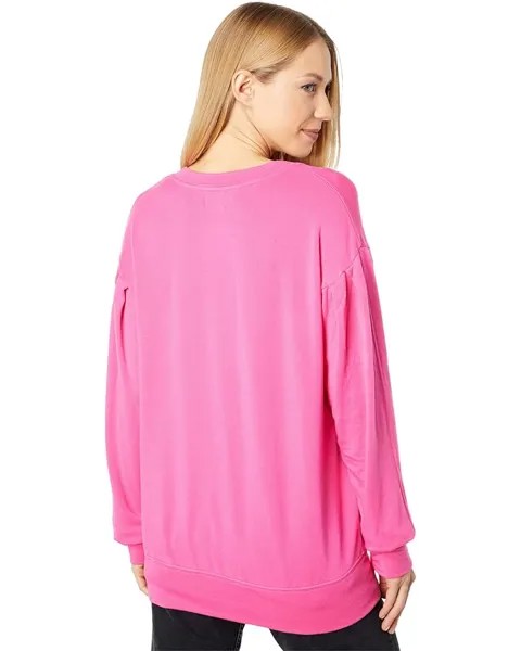 Толстовка SUNDRY Pleated Sleeve Sweatshirt, цвет Hot Pink