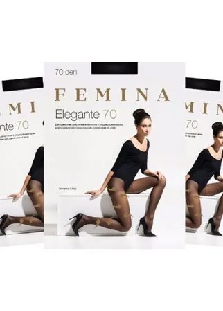 Женские колготки Femina, Elegante 70 den, набор 3 шт., черный, размер 3