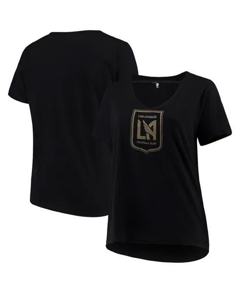 Женская спортивная футболка больших размеров с v-образным вырезом для малышей 5th & Ocean by Black LAFC New Era, черный