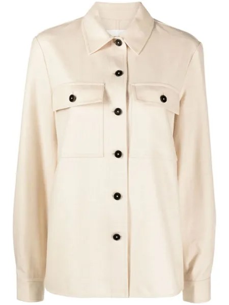 Jil Sander куртка-рубашка оверсайз, нейтральный цвет