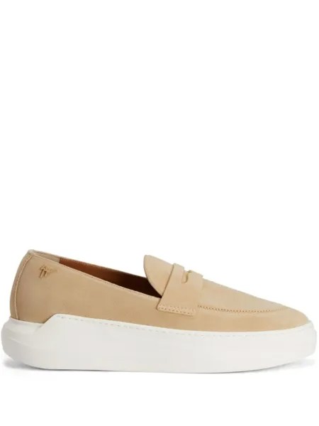 Giuseppe Zanotti велюровые лоферы Conley Glam, нейтральный цвет