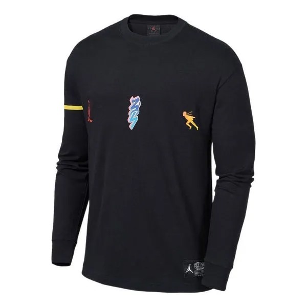 Футболка Nike Jordan Zion 1 x NARUTO Long Sleeve Top 'Black Yellow', мультиколор