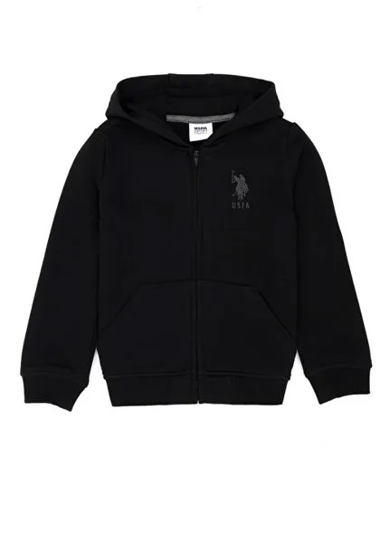 Черный свитшот с капюшоном для мальчиков GARMANKIDSSK023 U.S. Polo Assn., черный