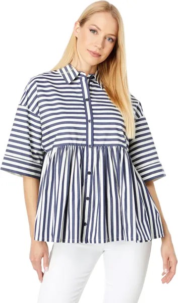 Рубашка Kate Spade New York Julia Stripe Button-Front Shirt, цвет Squid Ink