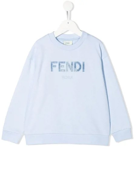 Fendi Kids толстовка с вышитым логотипом