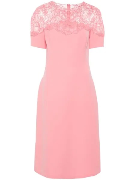 Ermanno Scervino платье с кружевом, розовый